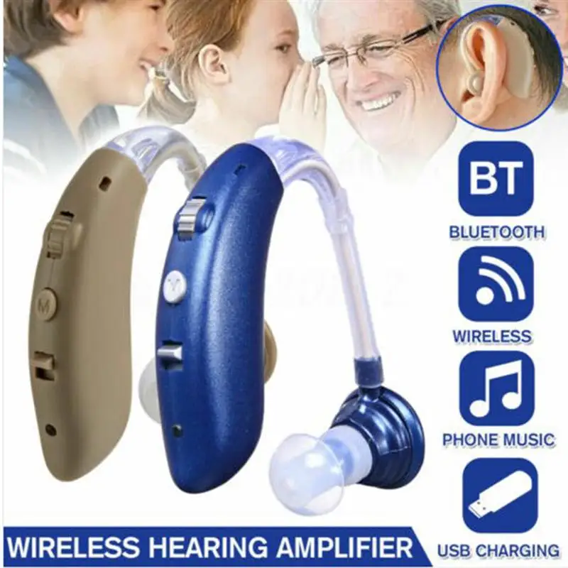 

ROSENICE1PC Wireless Invisible Hearing Aid Rechargeable Sound Aid For Hearing Loss Patient Elderly Ear Care Tools