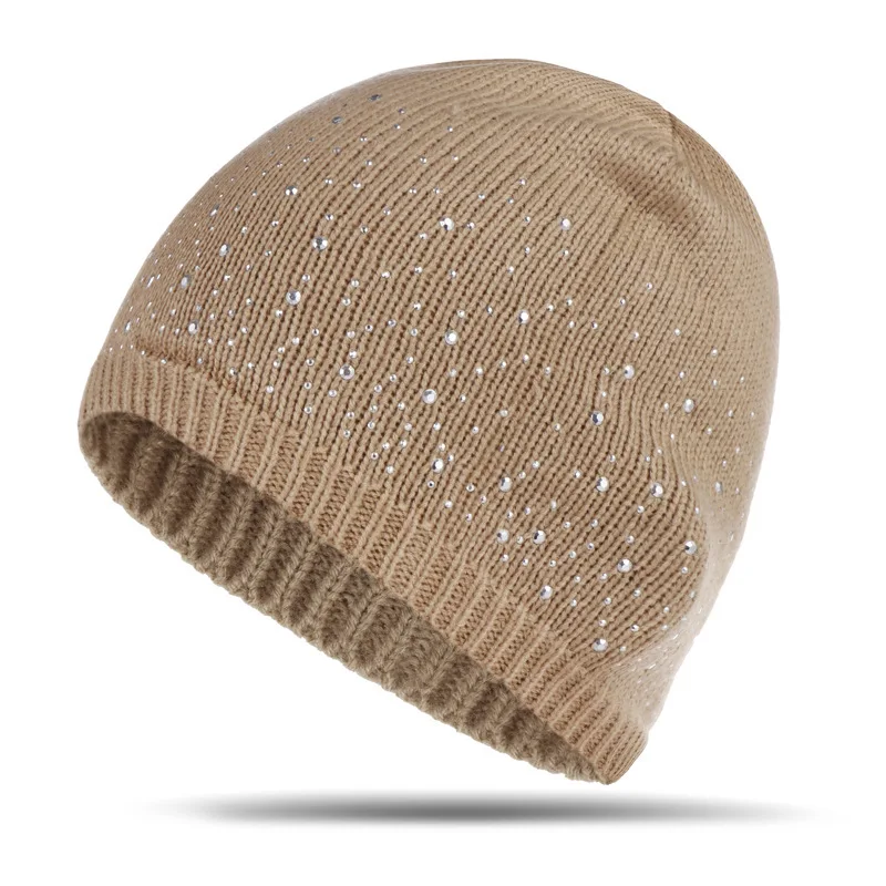 Шапка со сверлом, пуловер, вязаная тонкая шерстяная линия, теплая шапка, зимняя шапка, шапки для женщин