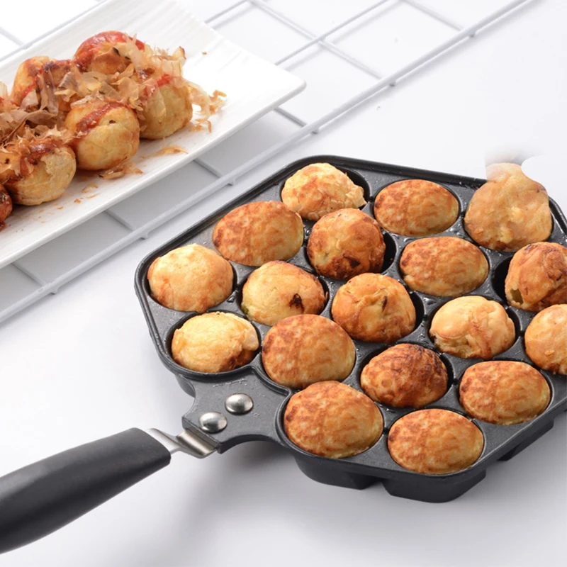 Aluminum Alloy Takoyaki Pan Takoyaki Maker 18 Holes Chibi Maruko Machine Baking Forms Mold Pan Octopus Baking Machine