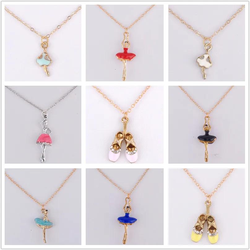 Женские туфли для балета с эмалью металлическое ожерелье подвеской-кулоном и