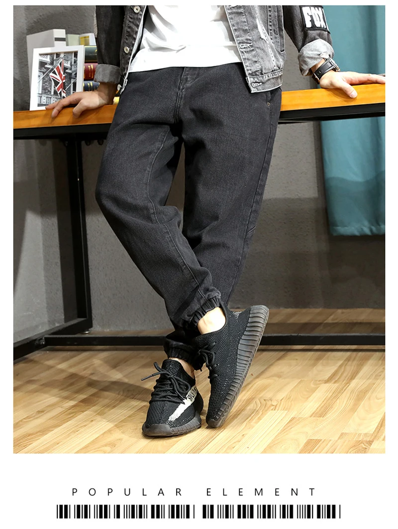 Japanese Style Fashion Men Jeans Vintage Designer Loose Fit Harem Jeans Men Spliced Cargo Pants Streetwear Hip Hop Joggers Jeans