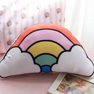 rainbow pillow Мультяшная двухсторонняя печать Радужная Подушка облако плюшевая кукла-Подушка Диван Подушка Автомобильная подушка украшение подарок подруге - Цвет: rainbow pillow
