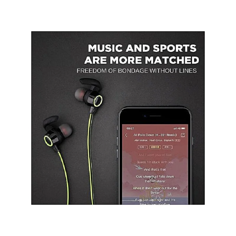 DIHU металлические спортивные Bluetooth наушники черный