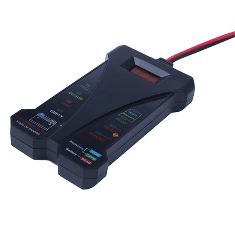 MP0514A 12V Цифровой тестер батареи Вольтметр и анализатор системы зарядки с ЖК-дисплеем и светодиодный индикацией-черная версия