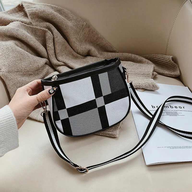 

Bag Women's 2019 Autumn And Winter New Style Versatile Simple INS Plaid Shoulder Bag Fashion Shopping Mobile Phone Change WOMEN'