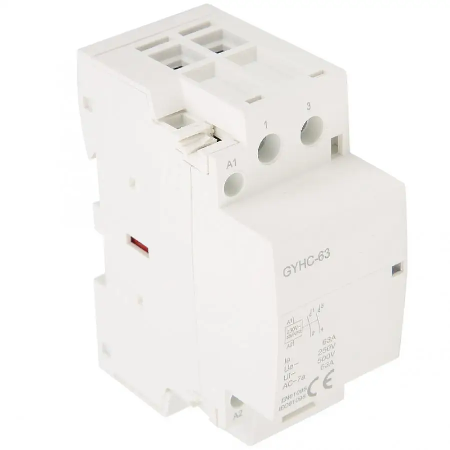 2P 63A 220V 50Hz 2NO/2NC AC Контактор Мини AC контактор для дома на din-рейке