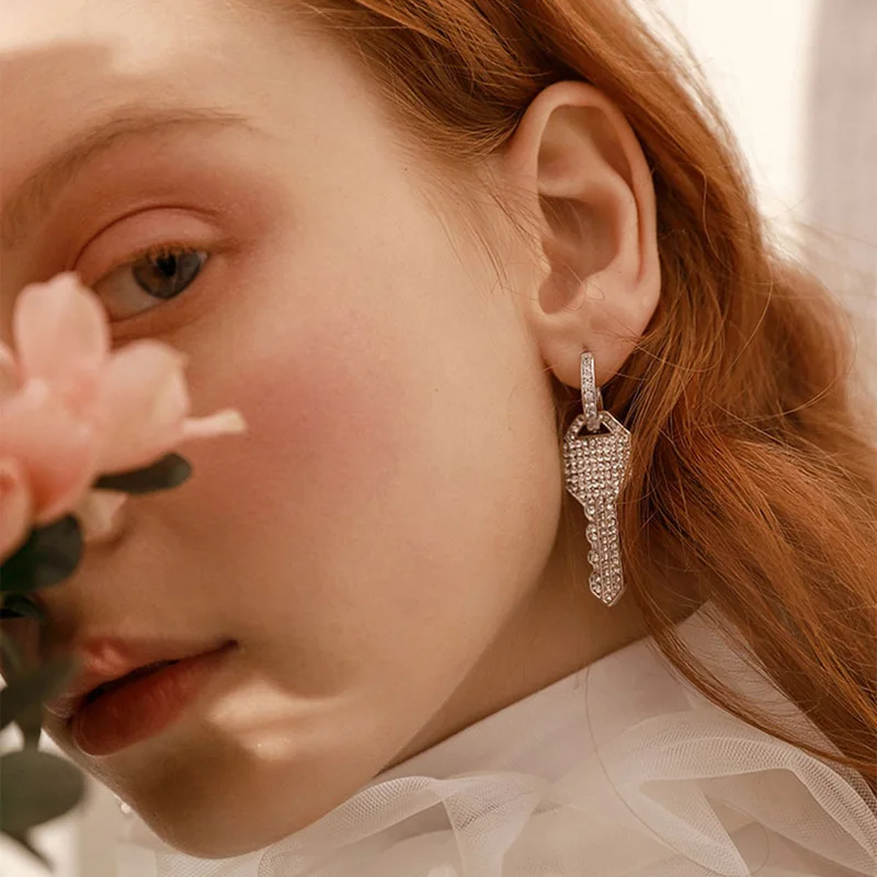 Dvacaman Delphinus Drop Earrings for Women INS Fashion Bow Knotted Crystal Dangle Earrings Statement Jewelry Wholesale Gifts