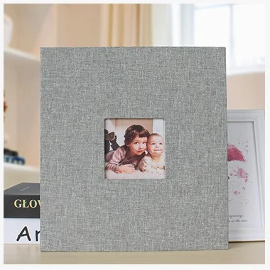 Grey Винтаж 7 дюймов фотоальбом ручной работы Вставить Advesive фотоальбом персонализированные для любителей DIY Свадебные Мемориал фотоальбом 80 Фо - Цвет: Grey