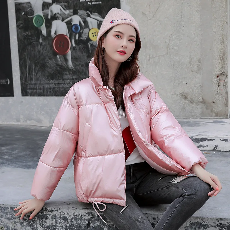 

Korean Winter Jacket Women's Vertical Collar Pure Cotton Jacket Loose and Large Size Women's Short Coat