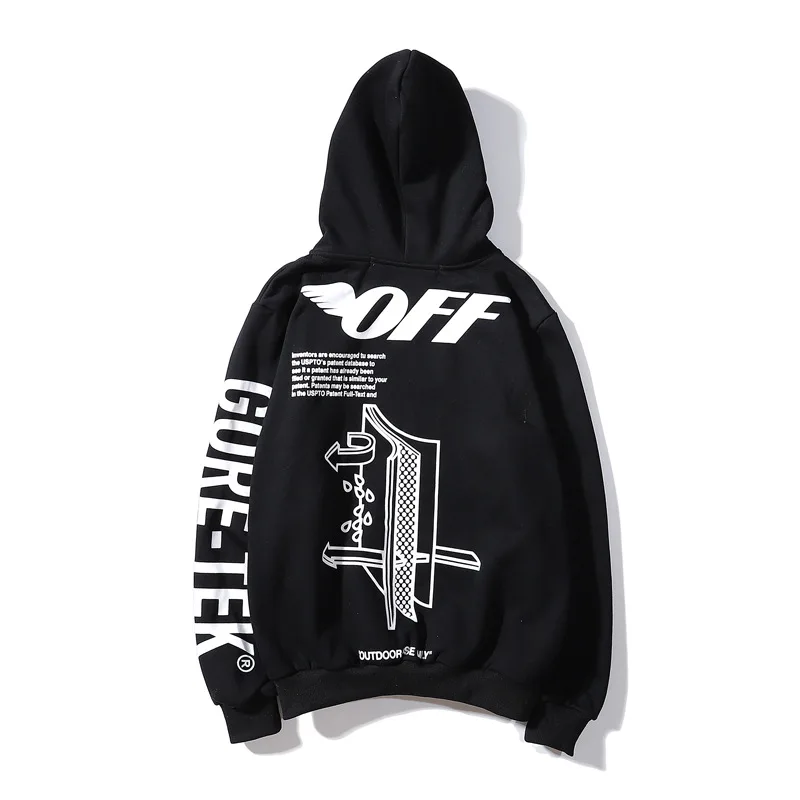 Off whie/Новые Спортивные Повседневные уличные толстовки с принтом с религиозными крыльями для женщин и мужчин
