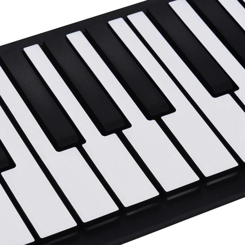 61 Keys MIDI Roll Up Piano Electronic Silicone Keyboard Built-In Stereo Speaker 1200MA Battery Support Record Sustain Functions