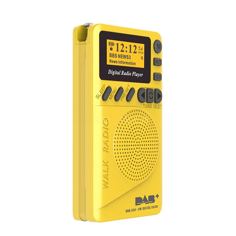 

Pocket Radio Mini DAB+ FM Radio Powstro Portable Rechargeable Battery LCD Display EU Plug Digital Radio with Sensitivity Antenna