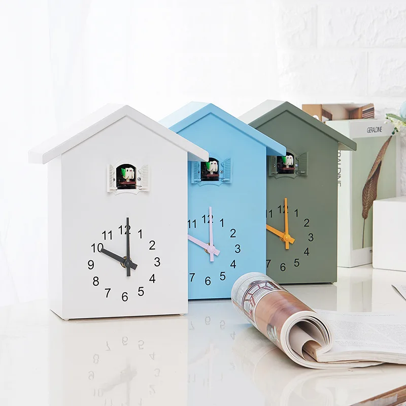 US $24.72 Cuckoo Clock Wall Clock Movement ChaletStyle Minimalist Modern Design Blue
