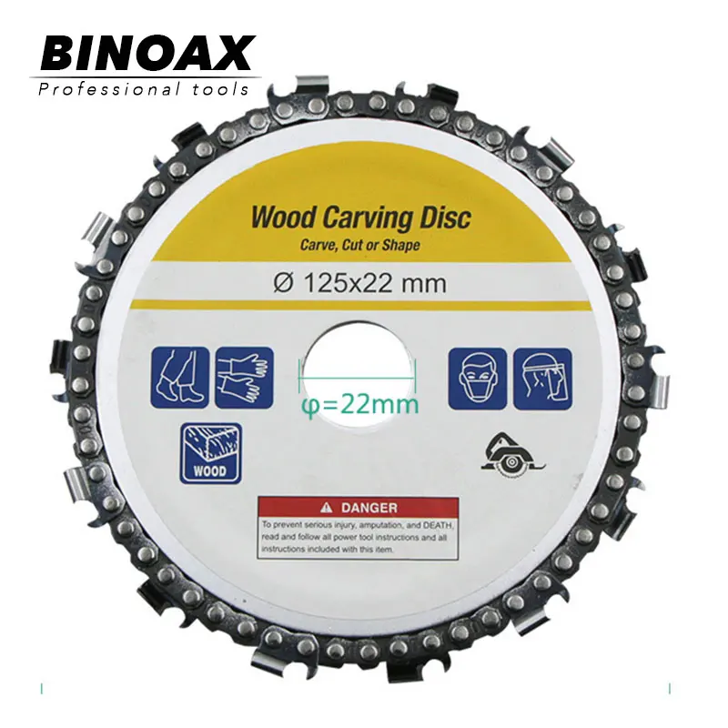BINOAX 5 дюймов шлифовальный диск и цепь 14 зуб тонкой абразивной резки цепи для 125x22 мм Угловая шлифовальная машина