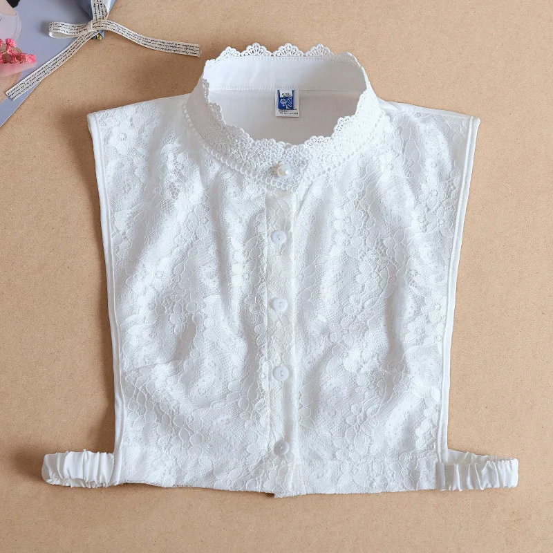 

Women Shirt Ruffle Stand Fake Collar Ladies White Stand False Collars Female Removable Black Lady Detachable Collar Faux Col