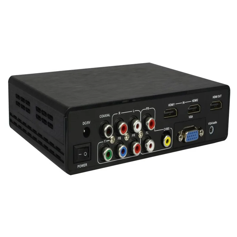 Все к HDMI 4K конвертер скейлер коммутатор RCA(CVBS)/YPbPr/VGA/HDMI к HDMI 4K скейлер конвертер коробка