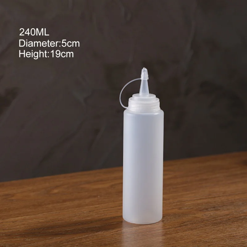 240ml Plastic Sauce Bottle Household Sauce Bottle Portable Tomato Sauce Salad Squeeze Bottle - Цвет: W