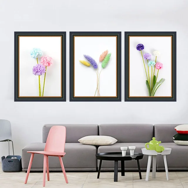 

Nordic Style Colorful Beautiful Flower Dog Tail Poster Fashion Plants Canvas Painting Wall Art Pictures For Living Room Bedroom