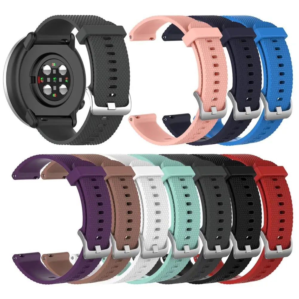 

20mm Sport Colorful Replacement Silicone Grain Adjustable Watch Band Bracelet Strap Band Wristband for Polar Ignite