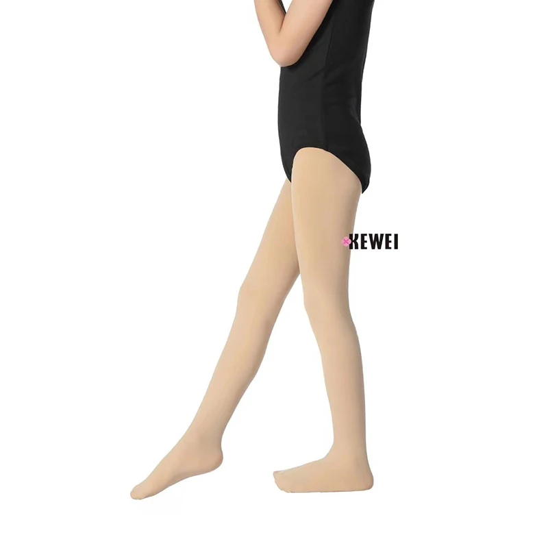 90D Nylon Opaque High Elastic Professional Ballet Dance Footed Tights For Child 80-145cm Height Kid Dancewear Pantyhose Skintone kids pantyhose ballet tights toddler tights