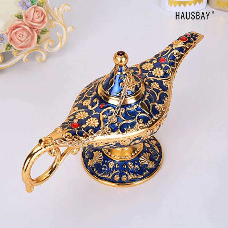 

Aladdin Magic Lamp Fairy Tale Wishing Lamp Retro European Crafts Zinc Alloy Creative Home Decoration Gifts For Children 1234
