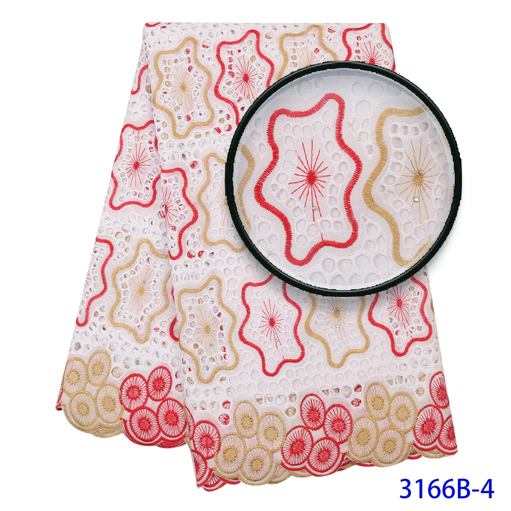 2019 Swiss Voile Lace In Switzerland High Quality African 100%Cotton Lace Fabric With Stone Nigerian Every Dress Party QF3171B-2