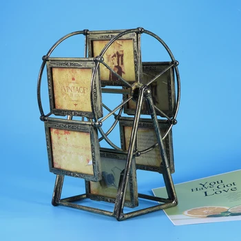 

1PC 5 Inch Ferris Wheel Windmill Photo Frame Set Plastic Photo Table Poster Frame Vintage Flat Version Children Photo Frame Gift