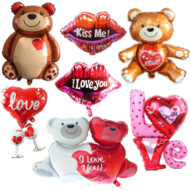 Надувной шар I Love You Kiss Me Lips фольгированный для Дня Святого Валентина свадьбы