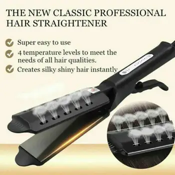 

Portable Electric Iron Heating Hair Straightener Ceramic Home Salon Styling Tool