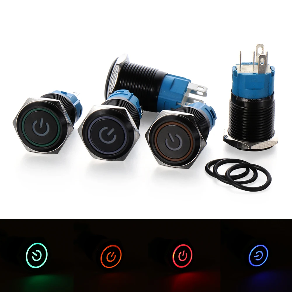 16 мм металлический кнопочный светодиодный светильник Панель Мгновенный