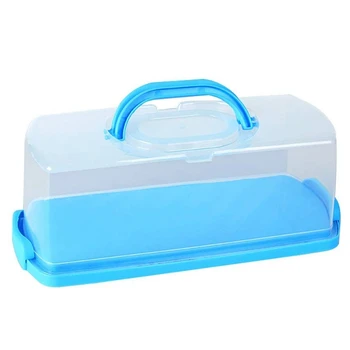 

Portable Bread Box with Handle Loaf Cake Container Plastic Rectangular Food Storage Keeper Carrier 13Inch Translucent e for P