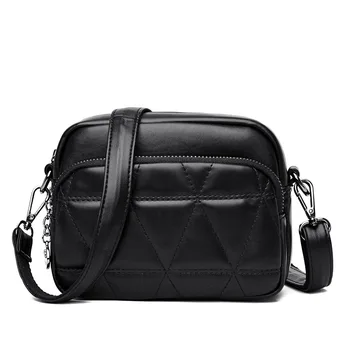 

Casual Messenger Bags For Women Fashion Thread Small Flap Bags Ladies Genuine Leather Handbags Shoulder CrossBody Bags Female