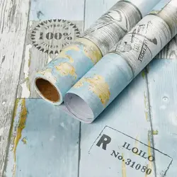 Self Adhesive English Alphabet Newspaper  Wall Sticker Wood Grain PVC Vinyl Waterproof Kitchen Cabinet Furniture Door Renovation