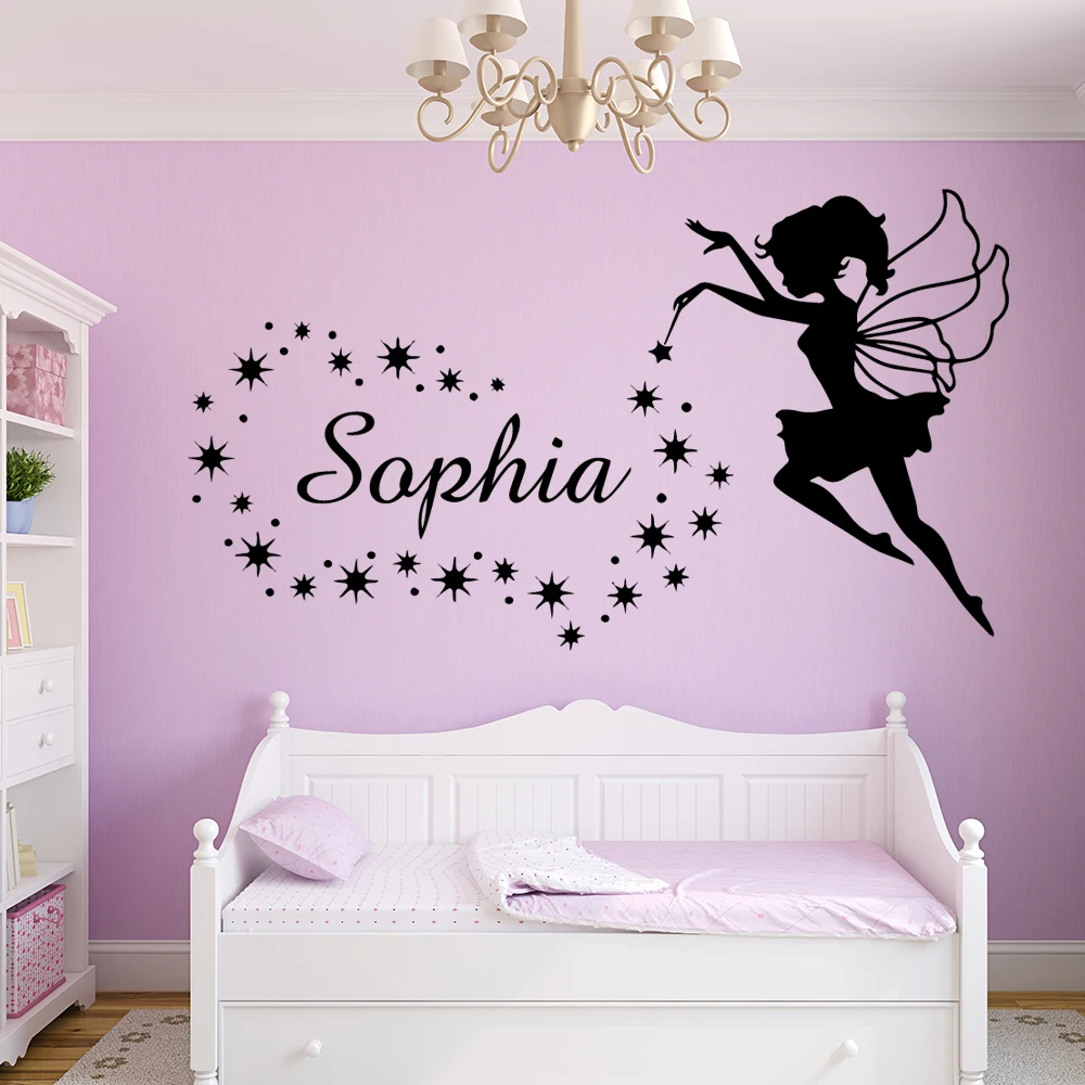 Magic FAIRY GIRLS Wall Sticker Transparent Kids Child Bedroom Nusery Art Decals 