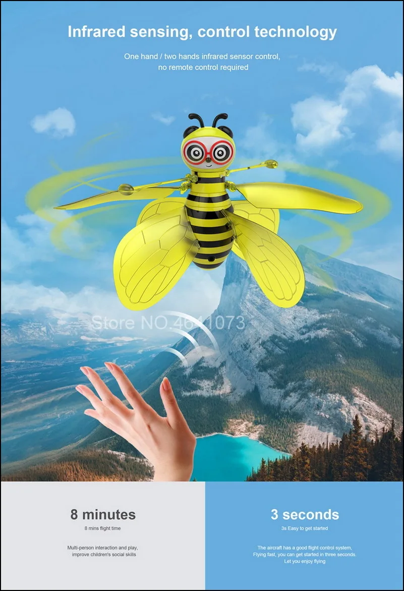 Honeybee Drone Magical Bee Fly RC вертолет Infraed индукционный самолет обновления RC игрушки для детей, детская фигурка игрушка самолет подарок