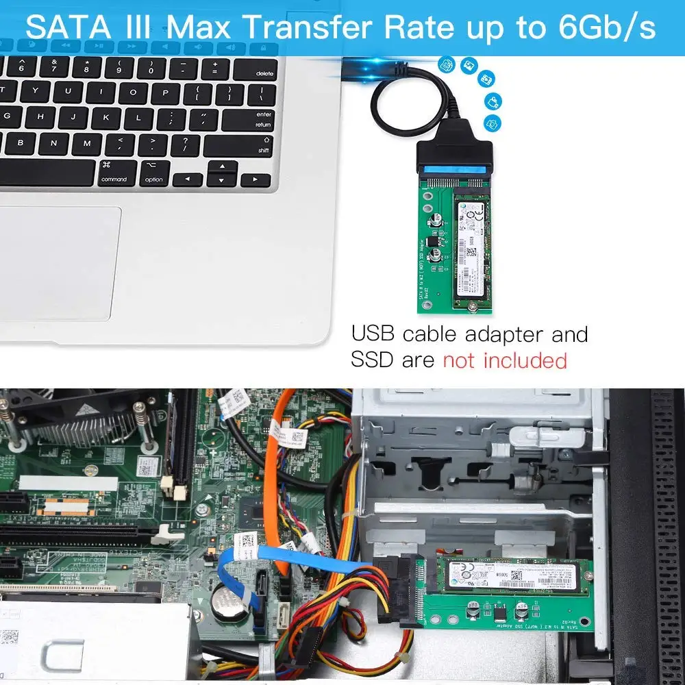 Conversor de Cartão Baseado em Sata Chave de Alta Iii para M.2 b + m Onnal-adaptador Sata Ngff b - Velocidade 6gbps m2 Ssd 6 High Quality Computador e Escritório