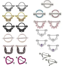 1 пара, кольцо для пирсинга сосков из нержавеющей стали с цирконием, штанга для пирсинга в виде сердца, щит для пирсинга, женские сексуальные украшения для тела, аксессуары для женщин