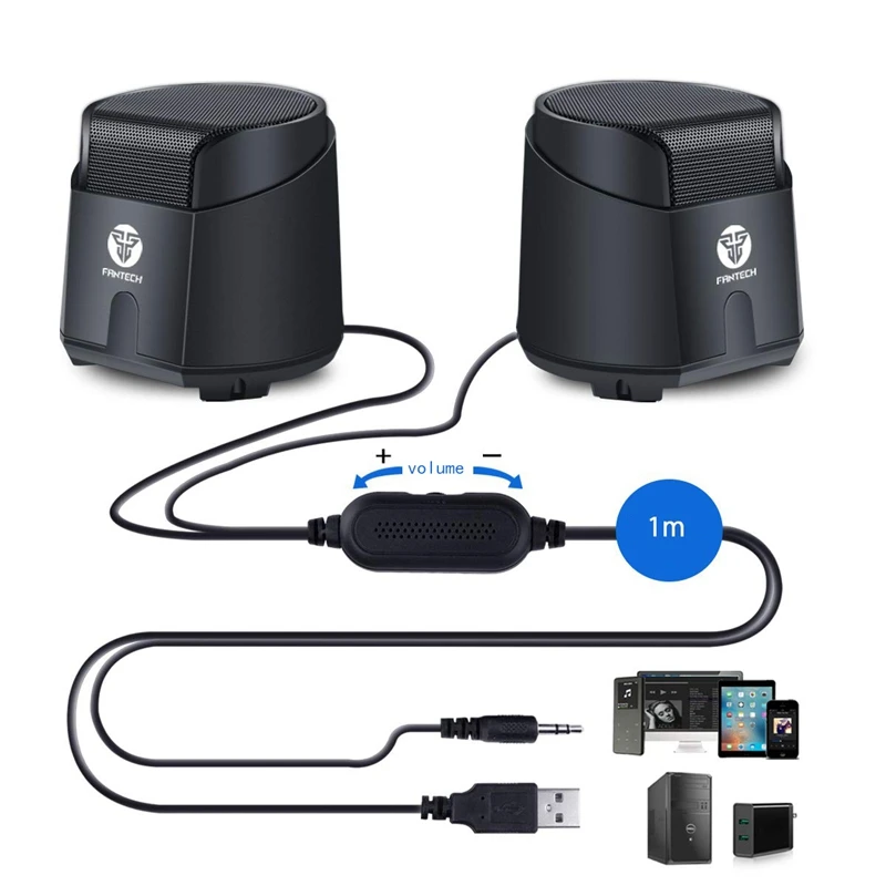 ABGN Hot-FANTECH Gs201 Pc динамик маленький Usb источник питания 6 Вт Мощность мощный выход Pc/Tv/Mp3/Tablet/Smartphone Поддержка Pc Динамик