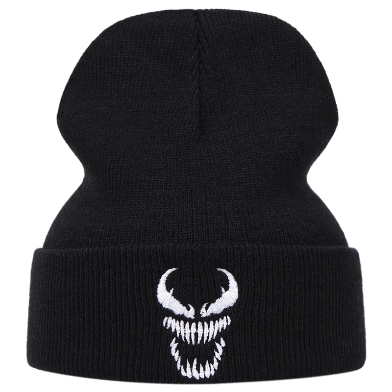ヴェノムニットハットnrand New Skullies Americansniperアーミーアウトドアスポーツニット帽男性用女性用刺embroideryビーニー暖かい冬 Men S Skullies Beanies Aliexpress