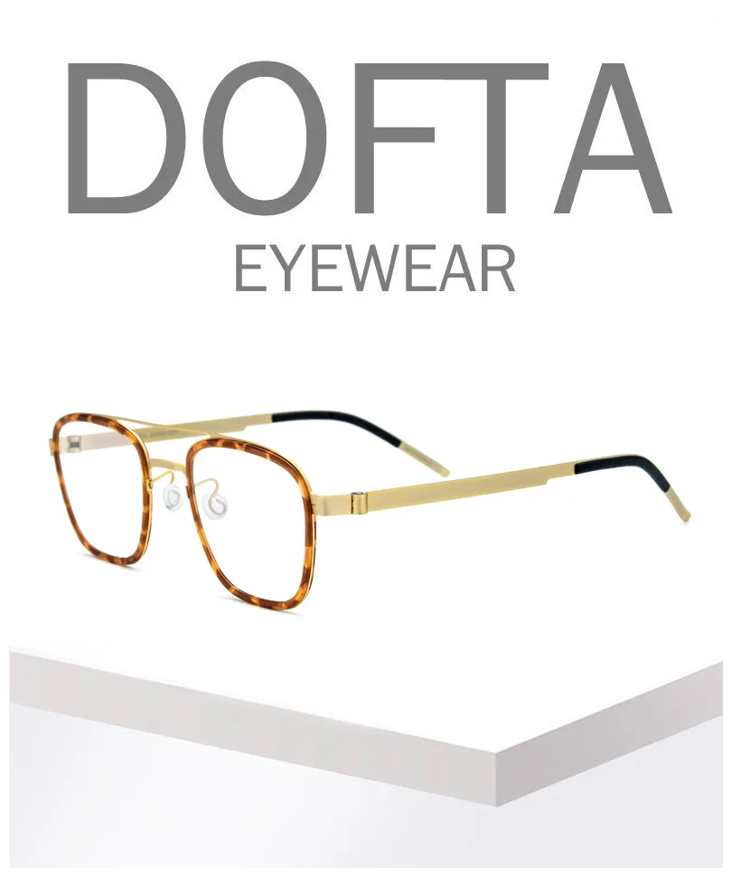 DOFTA сплава очки рамки Для мужчин женские рецепта Eyeglasse ацетат Винтаж квадратный близорукость оправы для очков безвинтовое PJ7006