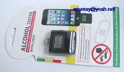 DHL/EMS 10 шт. цифровой тестер на алкоголь Алкотестер w подсветка для iP hone 5 5S 5c iP ad-A7