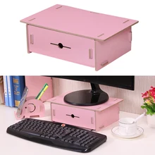 Деревянный офисный стол, органайзер для хранения канцелярских принадлежностей, органайзер для монитора, подставка, органайзер с держателем для ручек, ящик для школы, дома