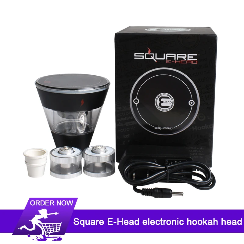 

Square e-Head Electronic Hookah Bowl vaporizer kit E-juice electronic cigarette 1350mAh with OLED Display portable vape hookah