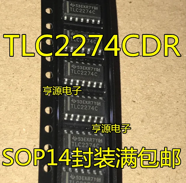10 PCS new TLC2274CDR TLC2274 TLC2274C SOP14 four-channel operational amplifier chip