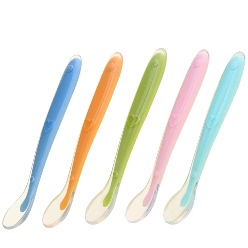 

Drop Shipping Feeding Dishes Tableware For Children Flatware Cutlery Spoon Silicone Tools-for-patchwork Lot Soup Ladle