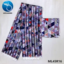 LIULANZHI 4 ярдов нигерийские ленты ткани дешевле африканские 2 ярдов атласный воск дизайн принты ленты набор тканей ML45R01-21