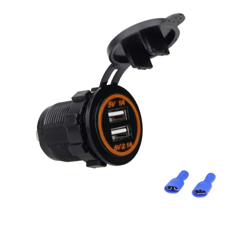Оранжевый ONEWELL 12 V-24 V 3.1A Dual USB зарядное устройство для мотоцикла Авто Грузовик ATV Лодка светодиодный двойной USB разъем крепление зарядное устройство адаптер питания - Название цвета: Оранжевый