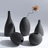 Simple Home Accessories Ornaments European Frosted Blue Black Ceramic Vases Flower Insert Crafts  Decorativos Moderno 1
