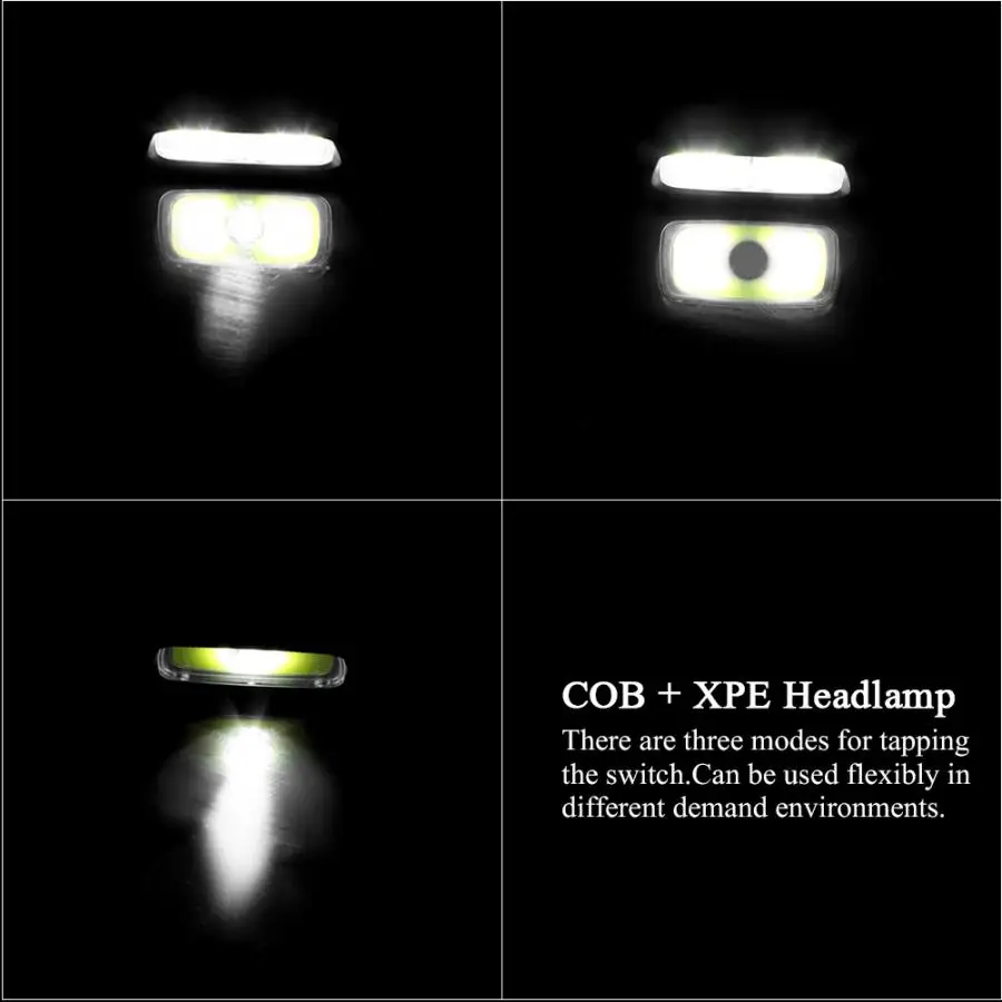 Linterna led cabeza COB+ фонарь XPE Регулируемая вращающаяся фара для пеших прогулок на открытом воздухе кемпинга портативный COB+ фонарь XPE