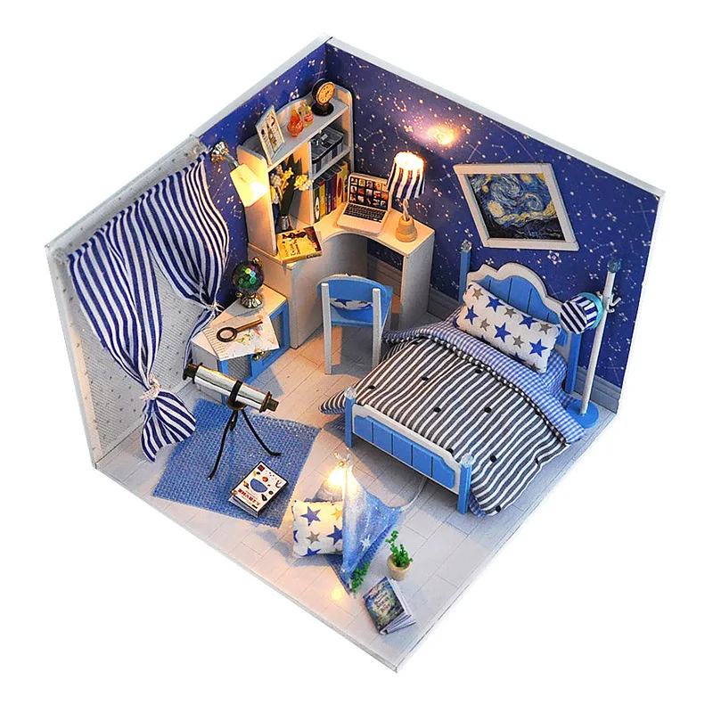 

DollHouse Miniature DIY Model Making Doll house Toy With Furnitures Wooden House Handmade Decoration For Home Desk Birthday Gift
